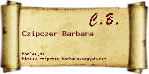Czipczer Barbara névjegykártya
