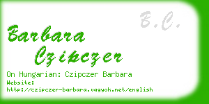barbara czipczer business card
